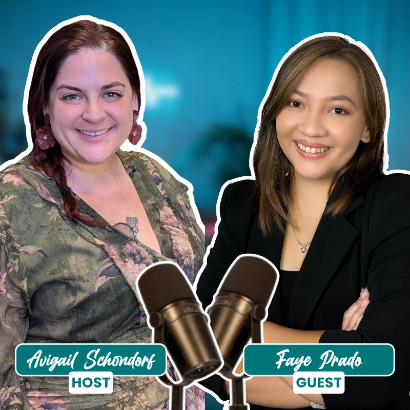 Faye Prado as Podcast Guest and Ms. Avy Podcast Host